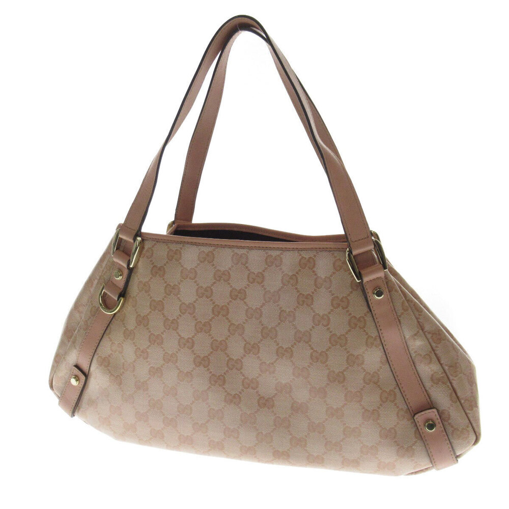 Gucci Crystal GG Tote Abbey beige Canvas Bag pink
